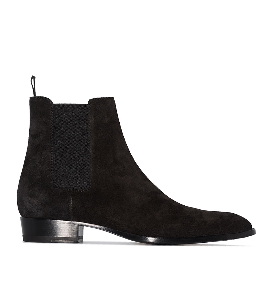 Black Suede Chelsea Boots