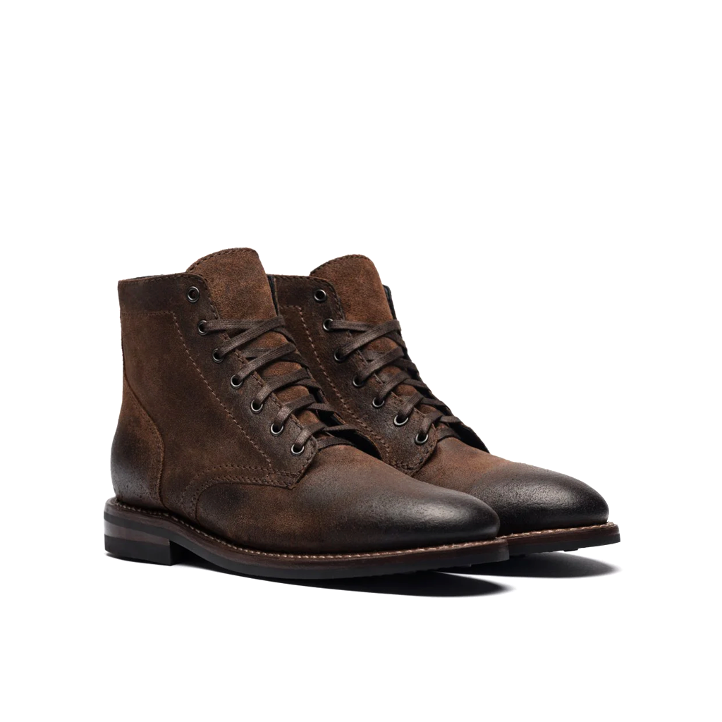 Men Suede Leather High-Top Biker Ankle Boots