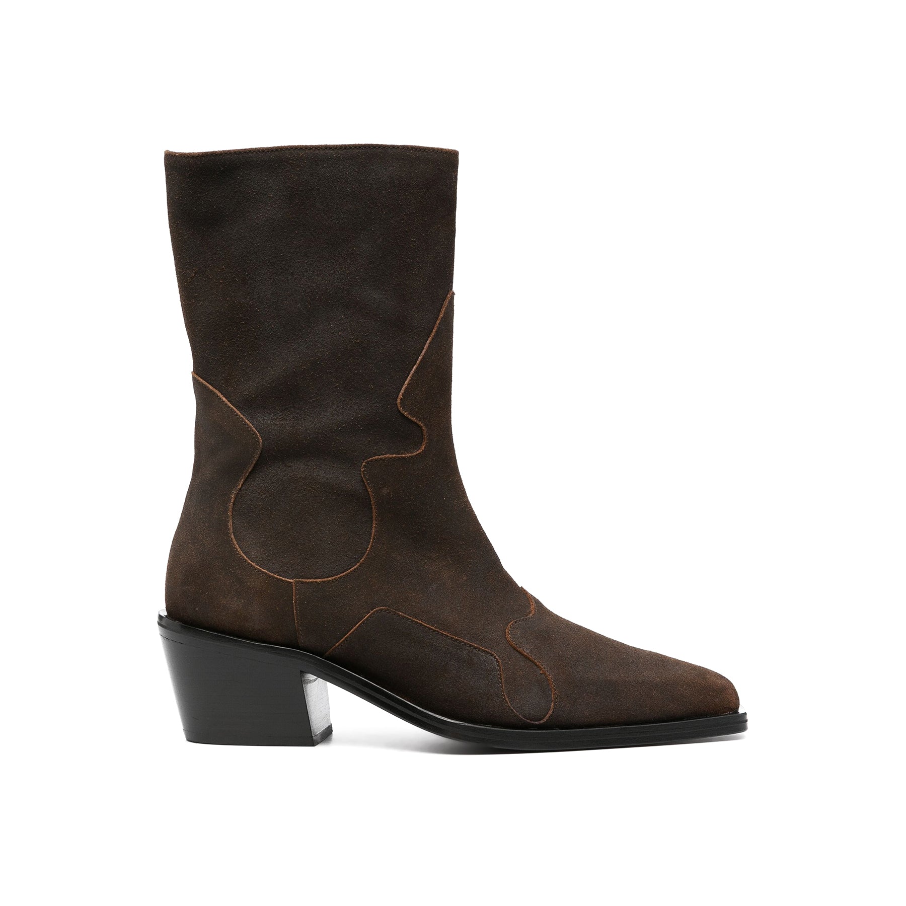 Zip-up Suede Cowboy Boots