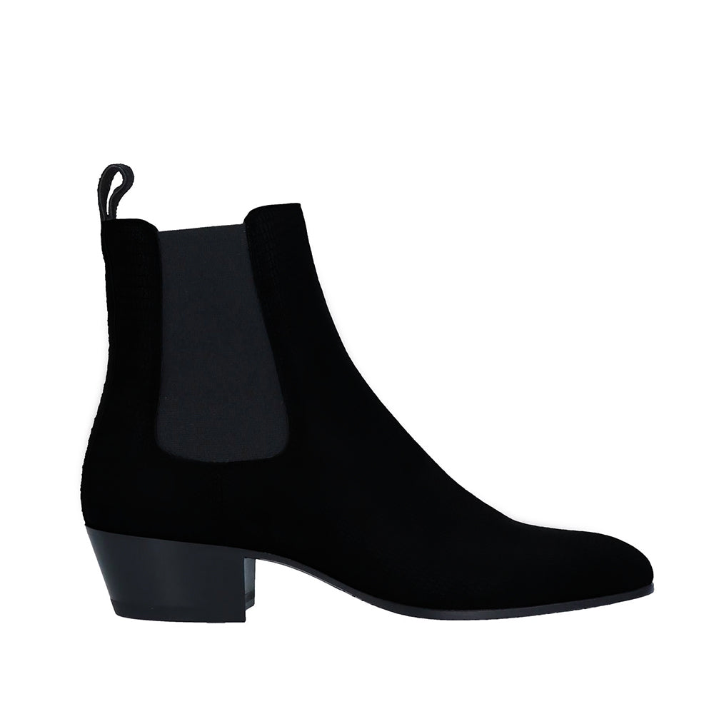 Black Velvet Cuban Boots