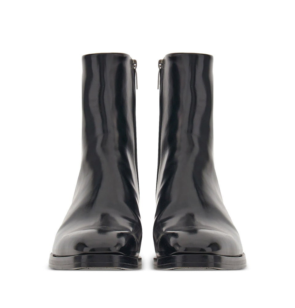 Squared-toe leather Ankle Boots