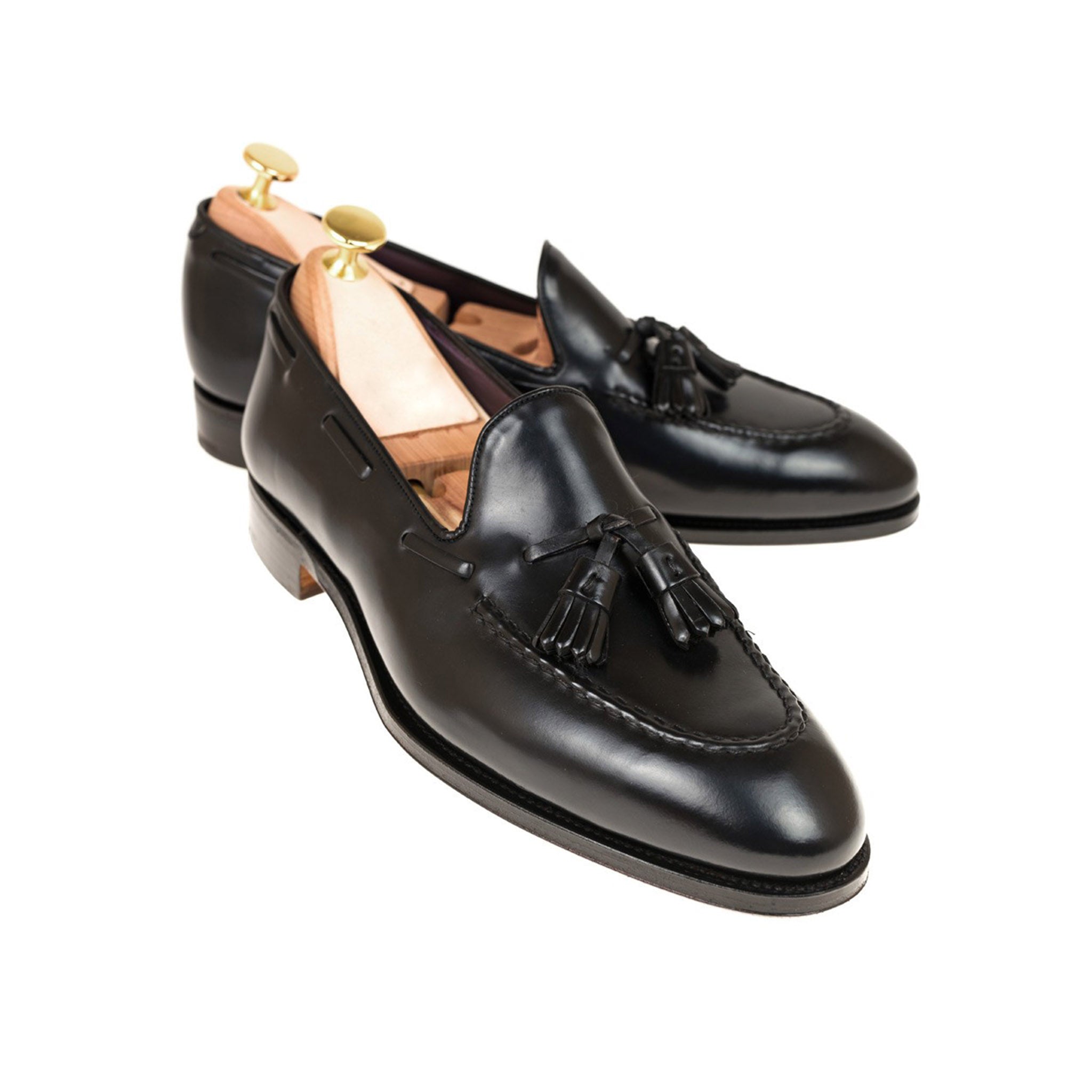 Aurora Black Leather Tassel Loafer