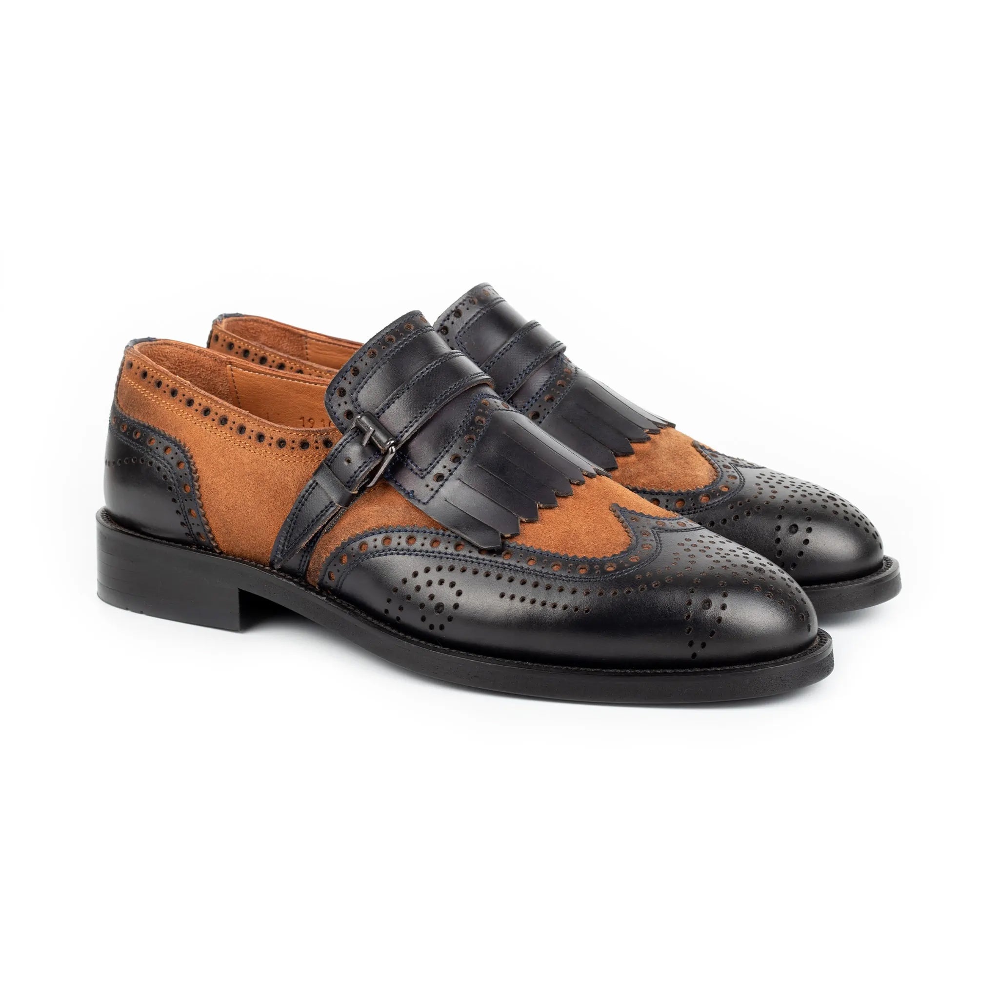 Dark Raw Sienna Single Monk Strap Shoes