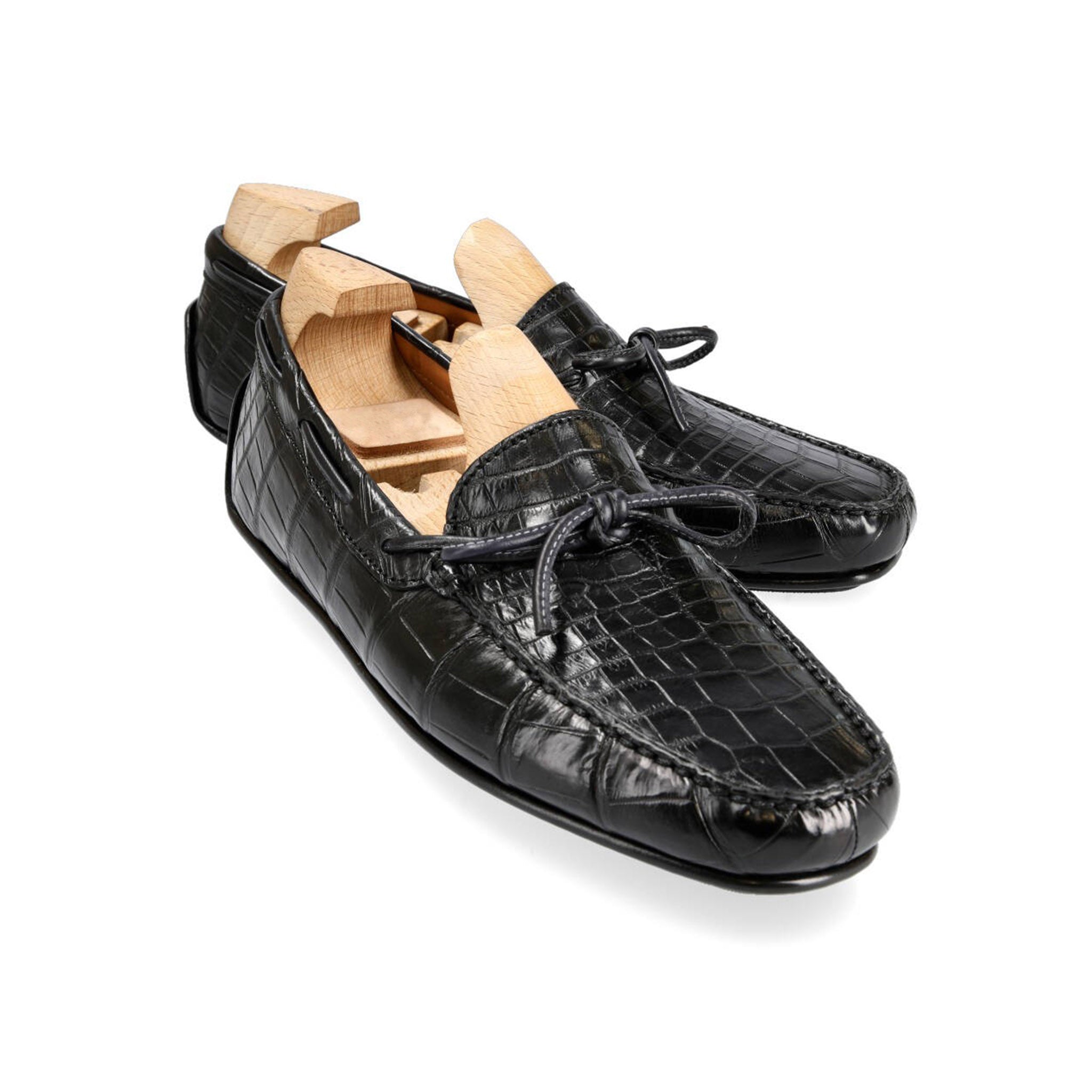Midnight Alligator Tassel Loafers