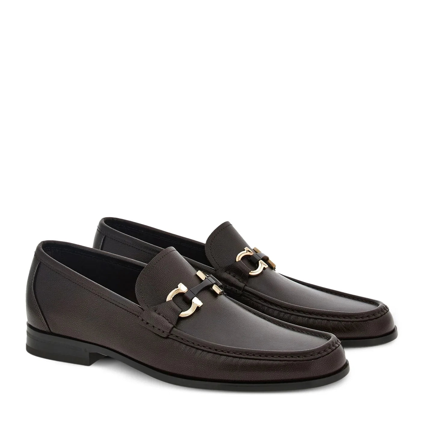 Classic Leather Horsebit-Buckled Dark Brown Loafer for Men