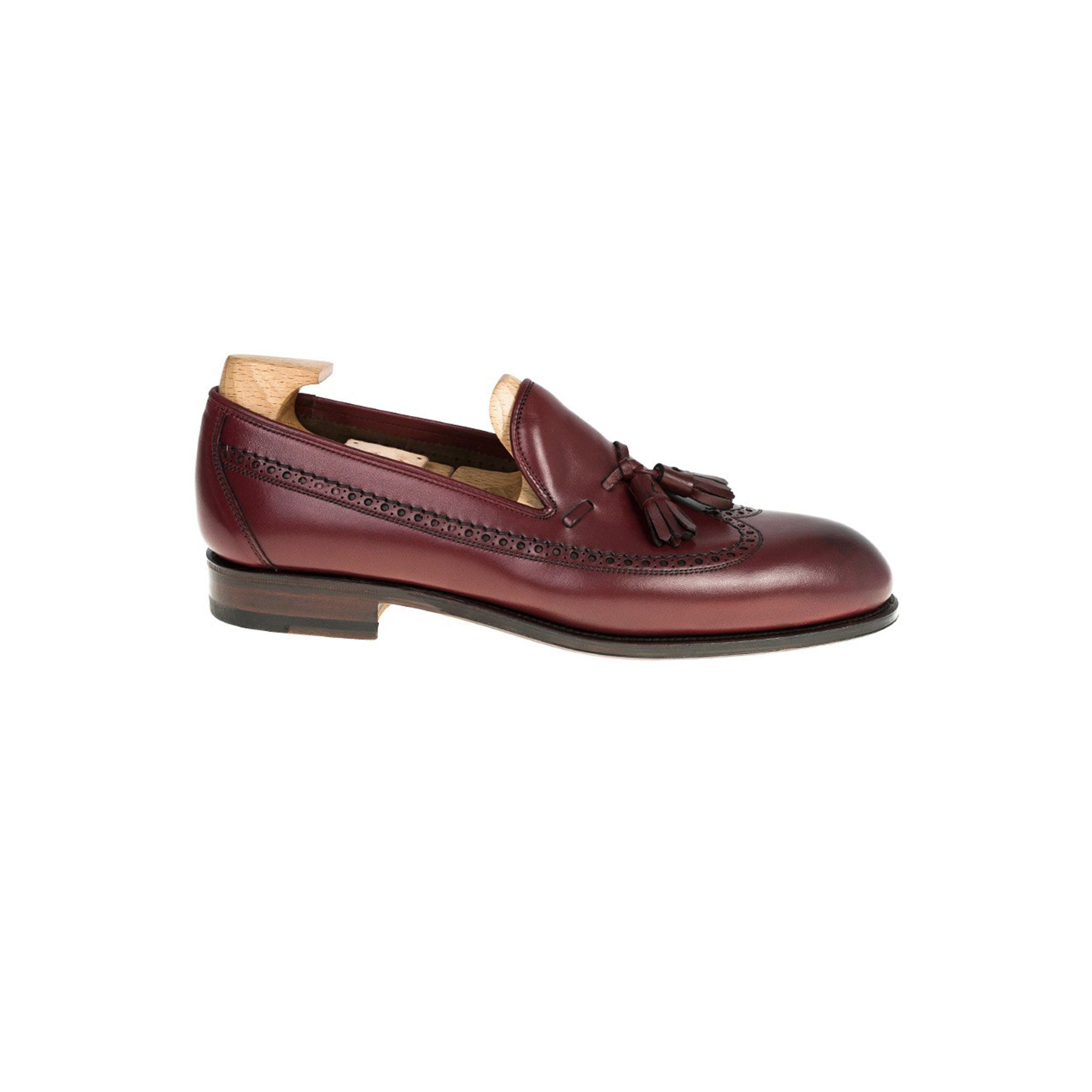 Burgundy Longwing Tassel Loafers