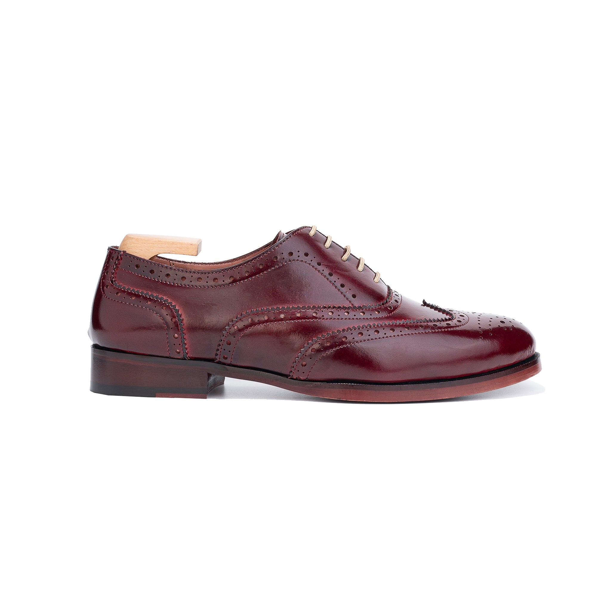Burgundy Patent Brogue for Men's