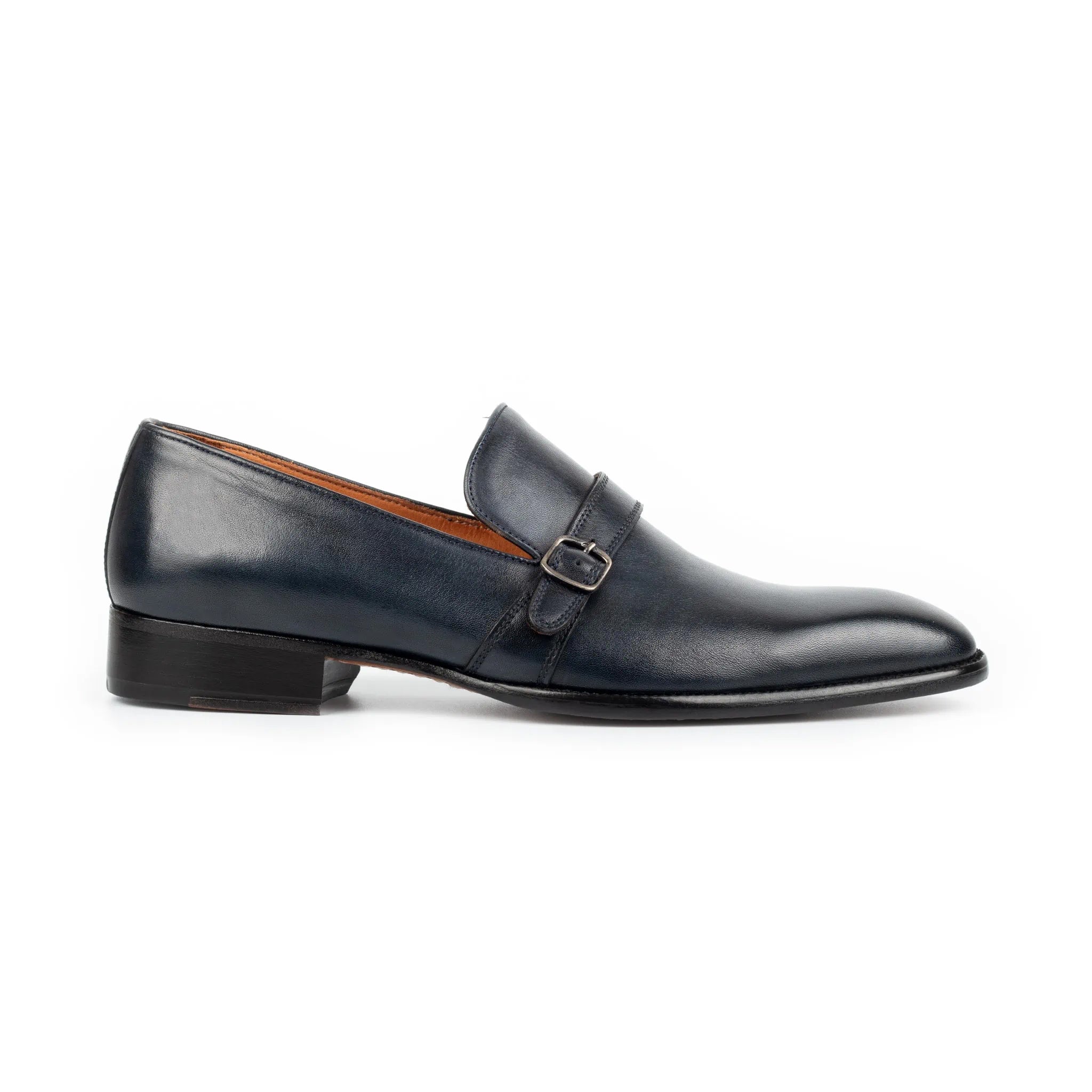 Midnight Single Monk Strap Men's Leather Shoes