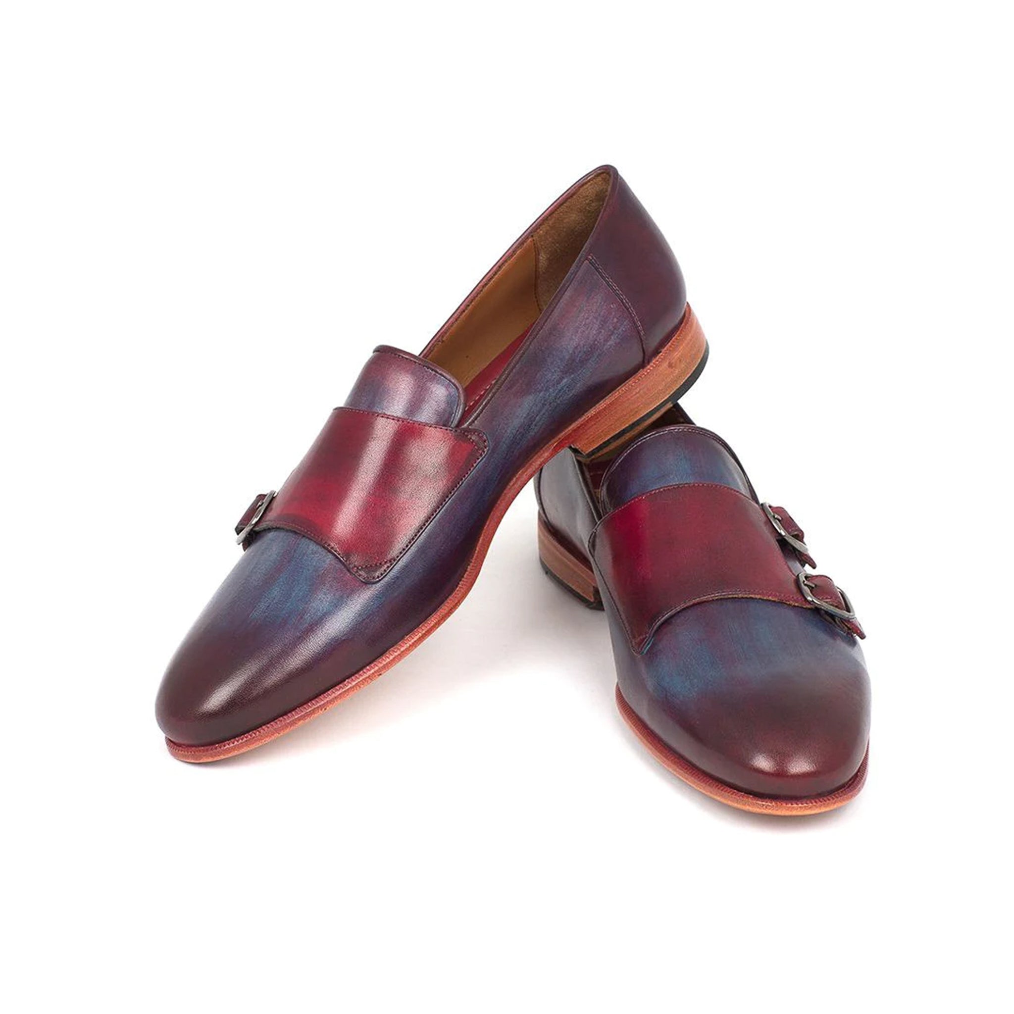 Wine Double Monkstrap Men's Shoes