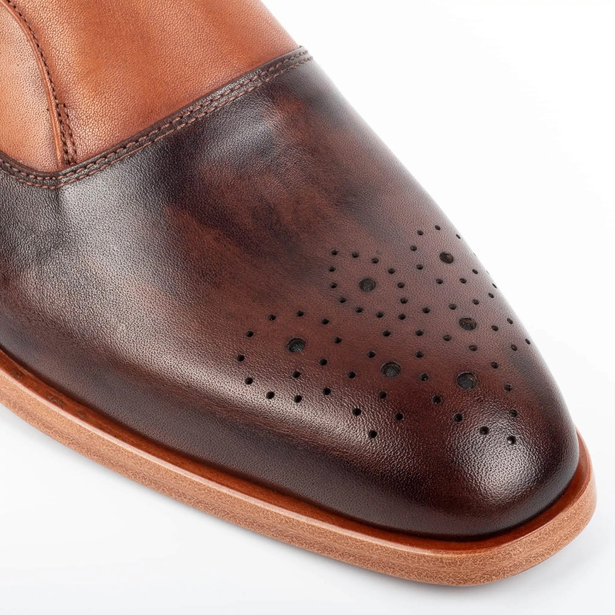 Lorenzo Rust Single Monk Strap Shoes