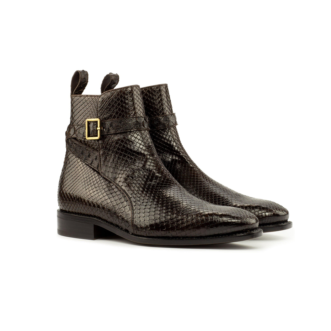 Jodhpur Python Black Boots