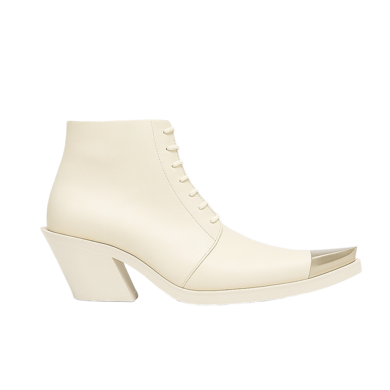 Achilles White Ion Gabriel Bang Ankle Boots