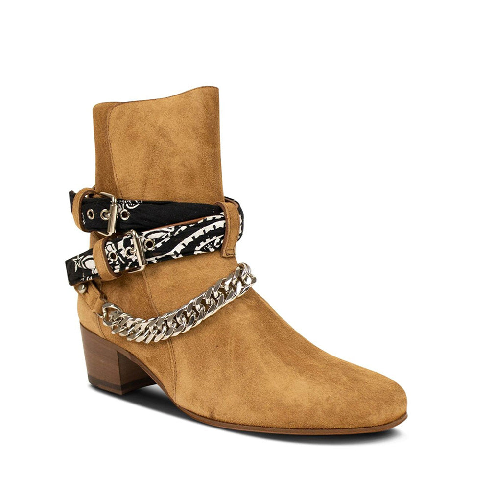 Tan Bandana Buckle Cuban Boot