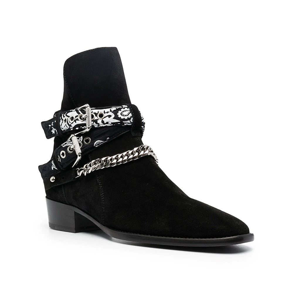 Black Bandana Buckle Cuban Boot