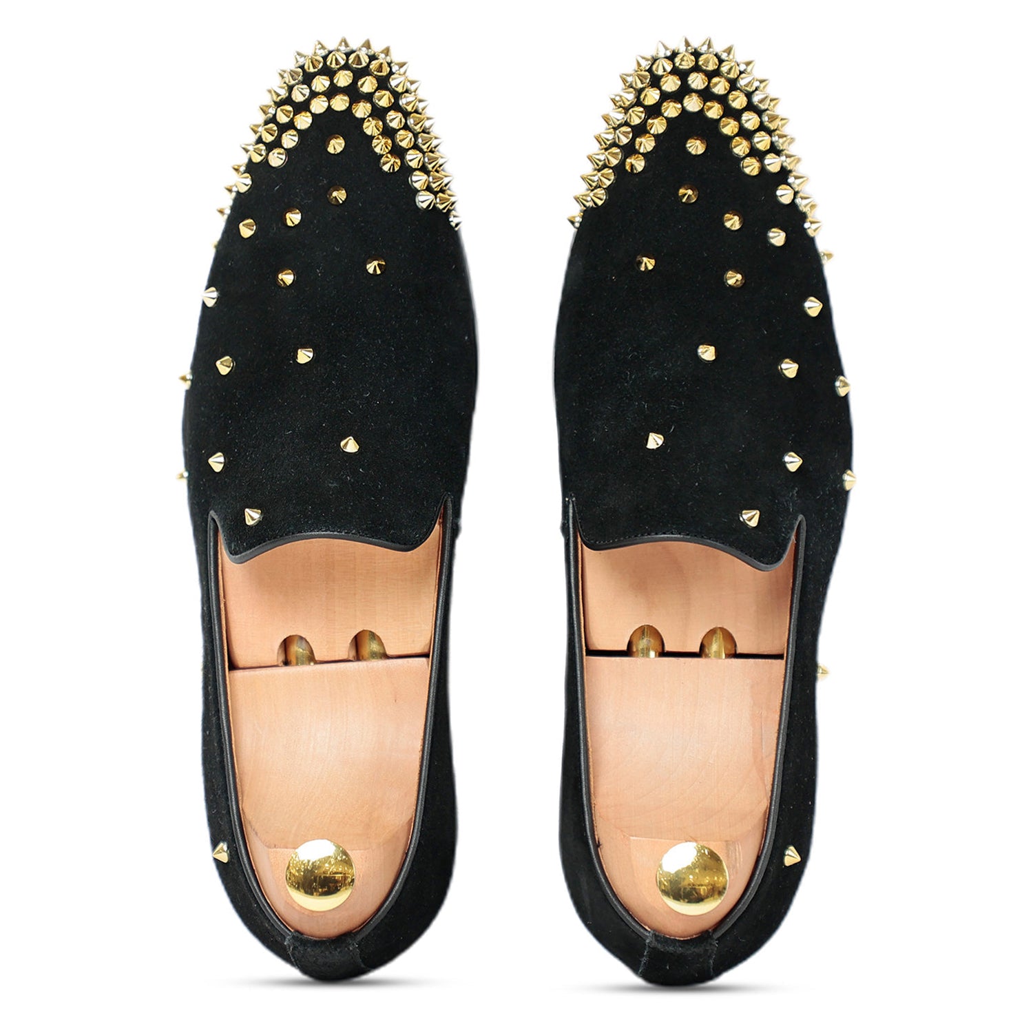 Suede Studded Slip On Black