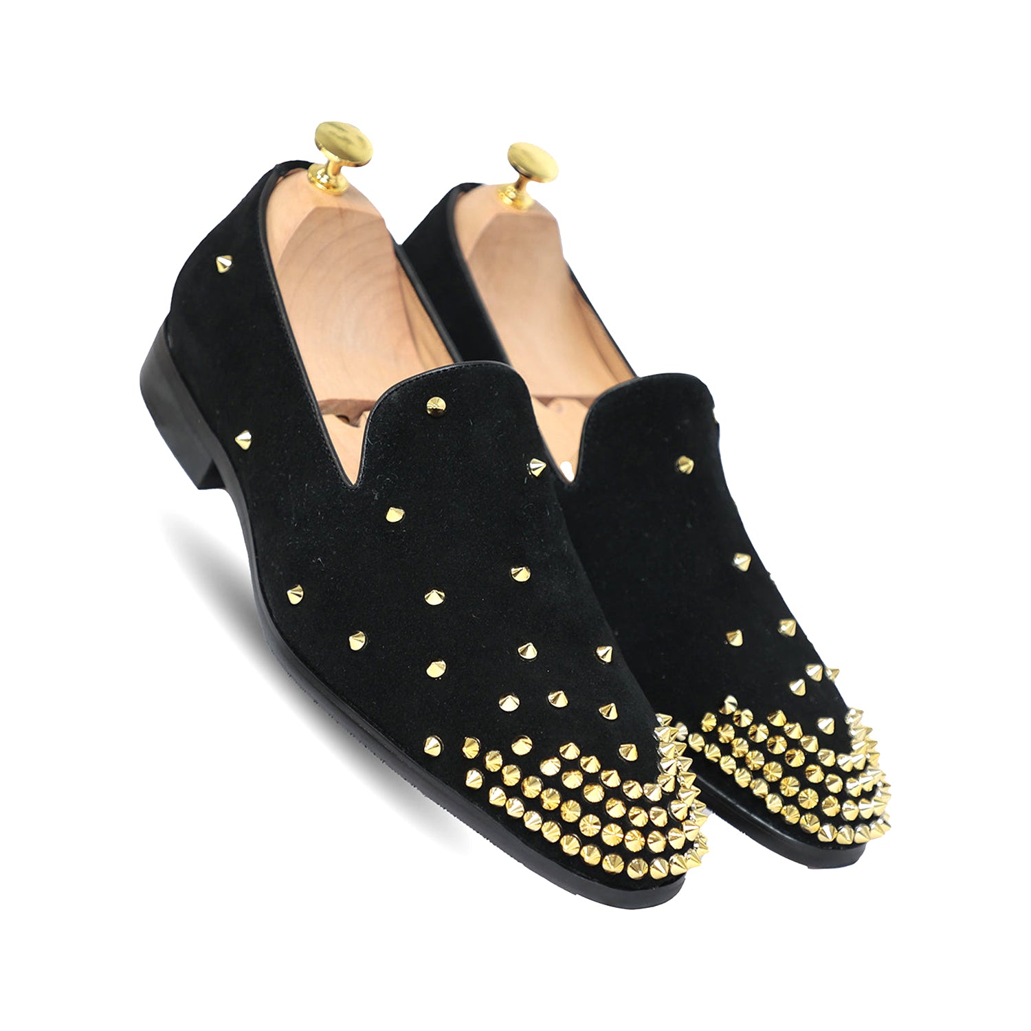 Suede Studded Slip On Black