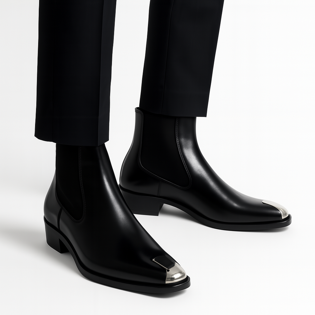 Punk Chelsea leather boots