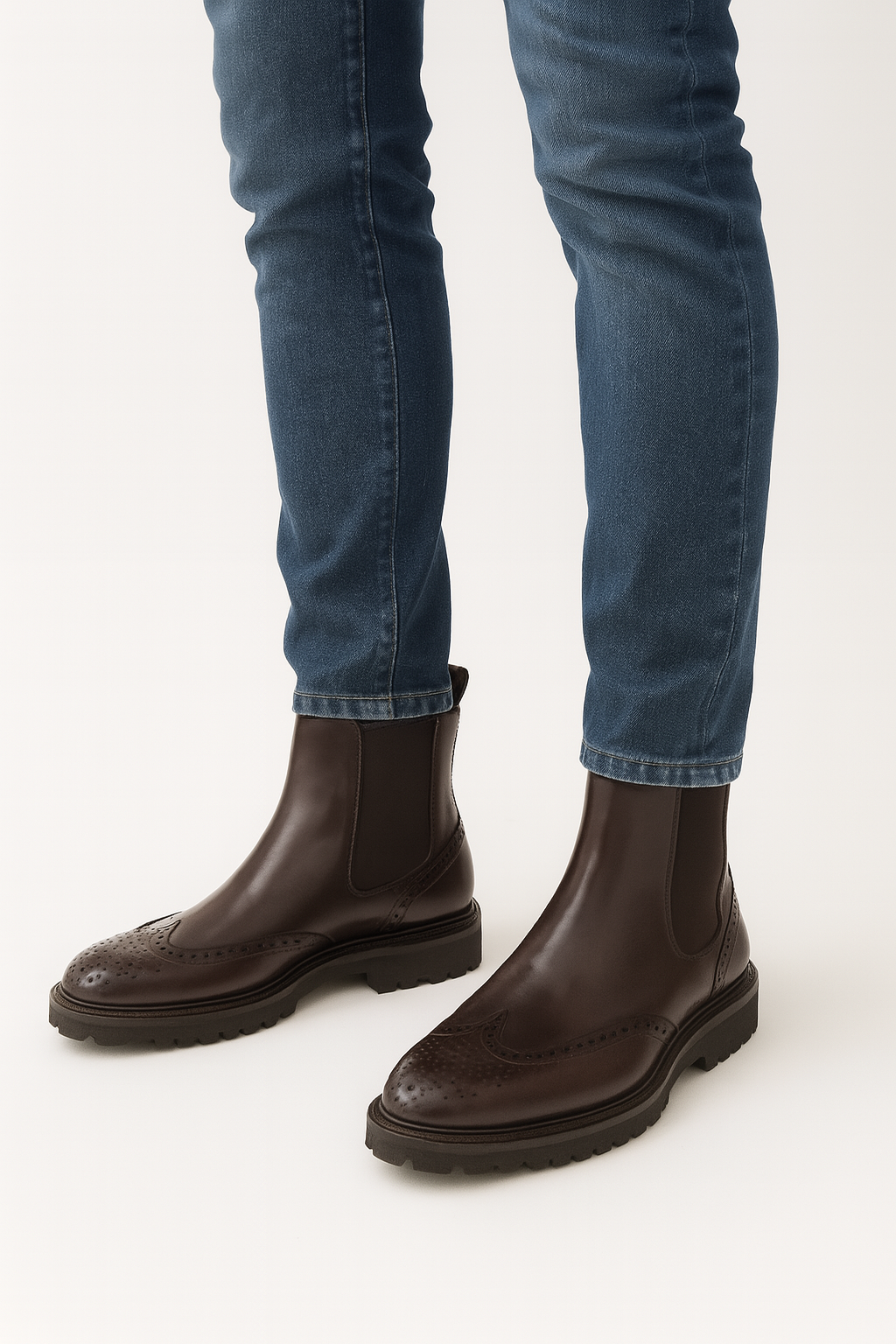 Wingtip High Ankle Dark Brown Boots
