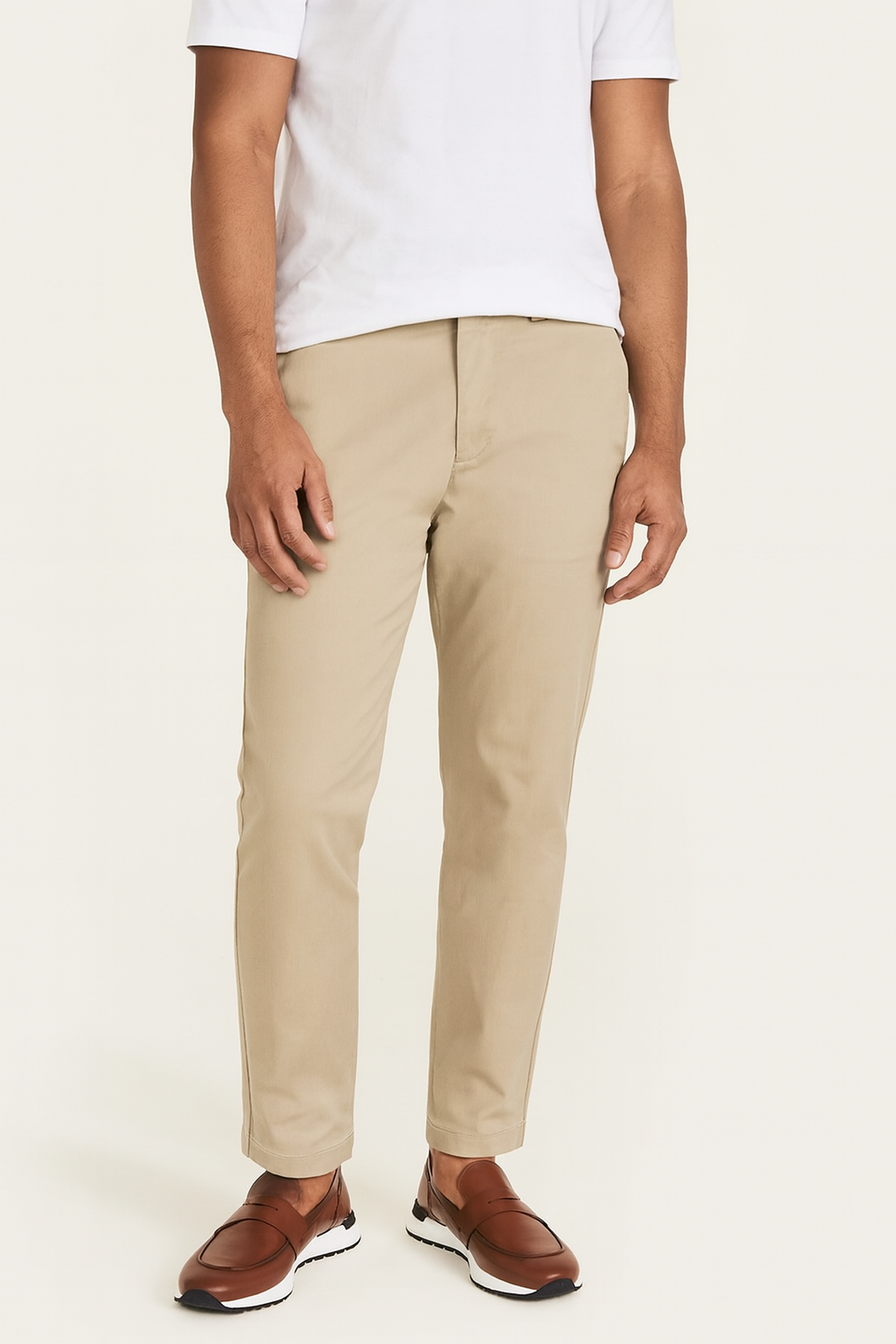 Olive Green Leather Men's Sneakers