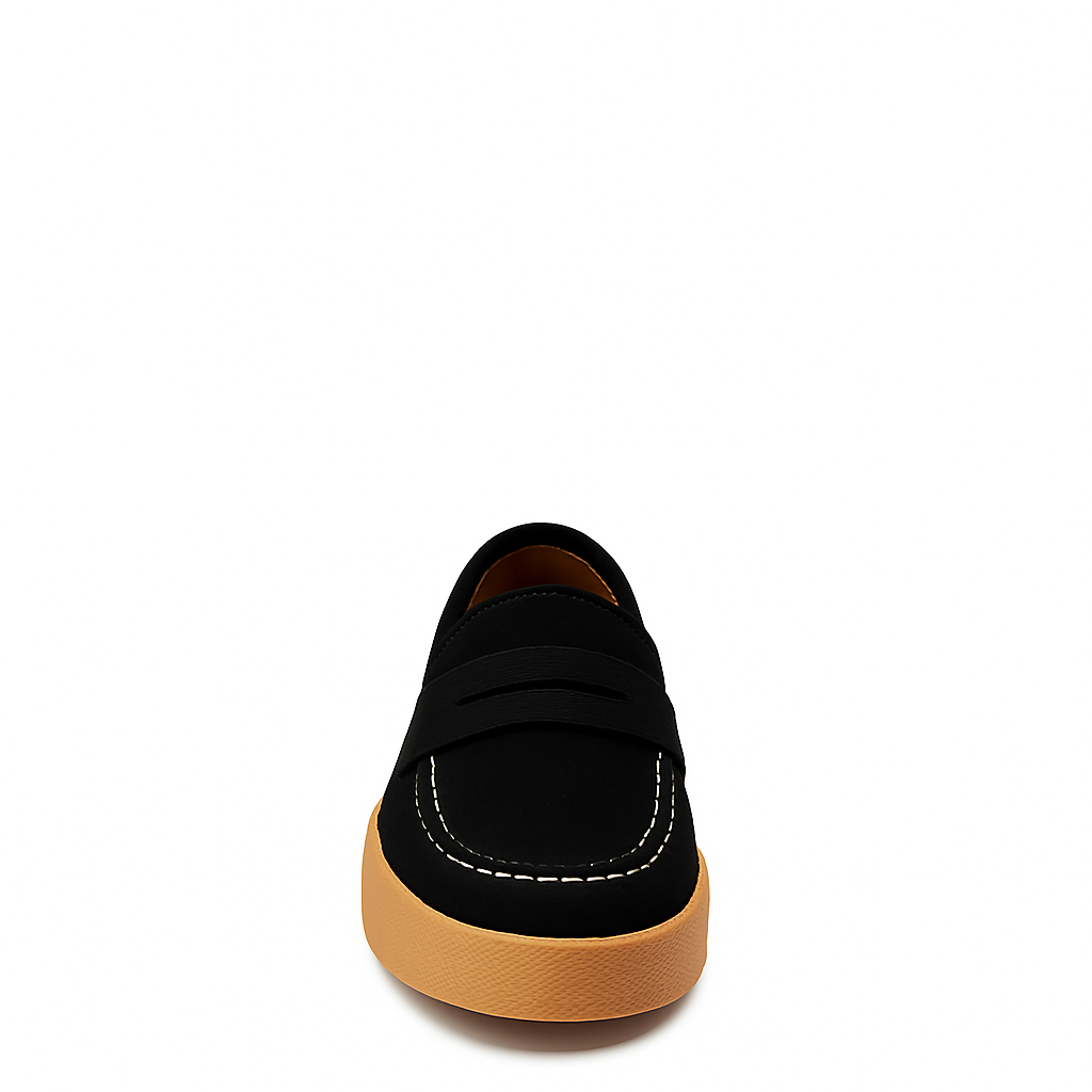 Men Suede Round Toe Loafer Black