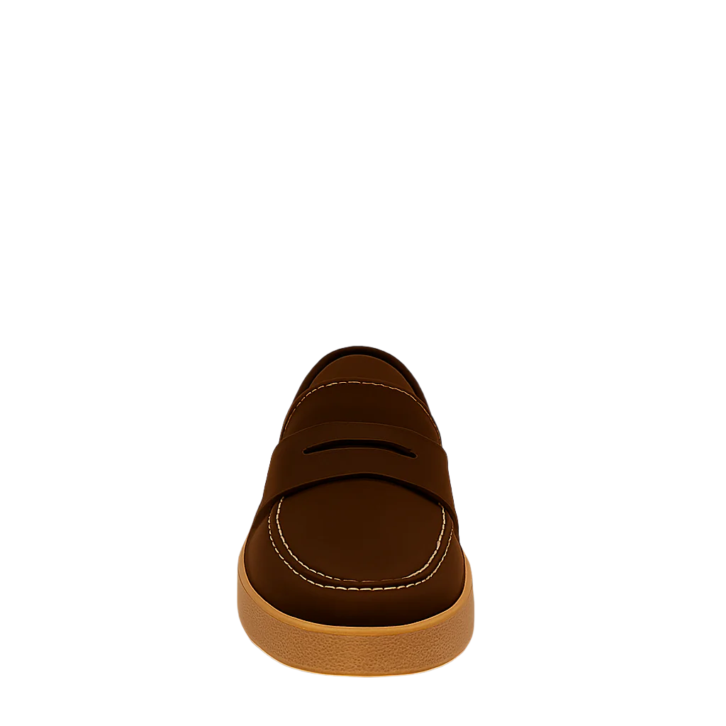 Men Suede Round Toe Loafer Brown