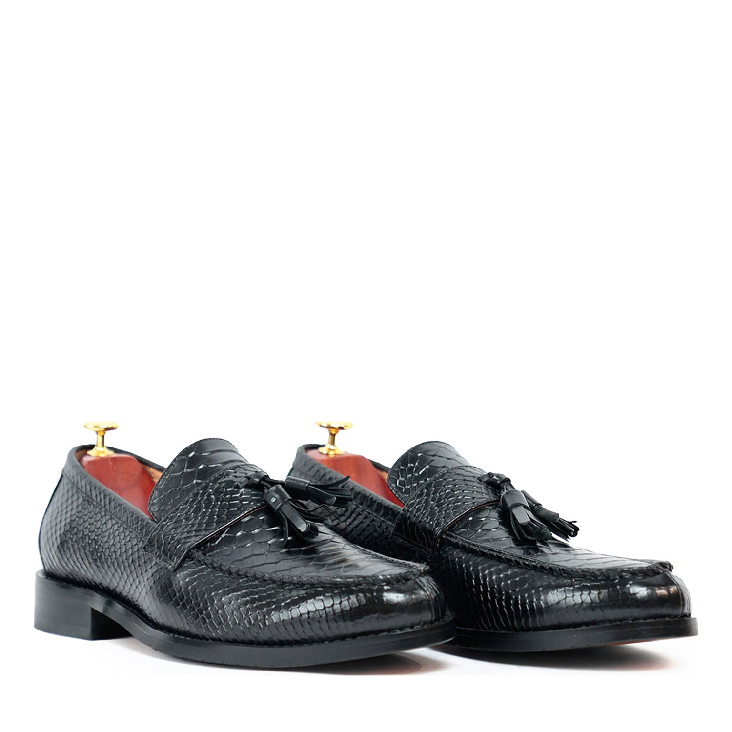 Dominator Tassel Black Slip On Loafers