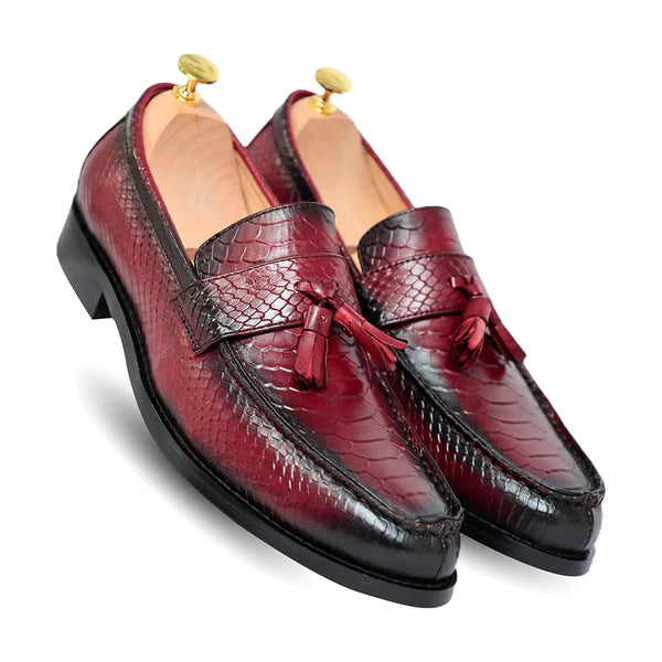 Dominator Tassel Black Slip On Loafers