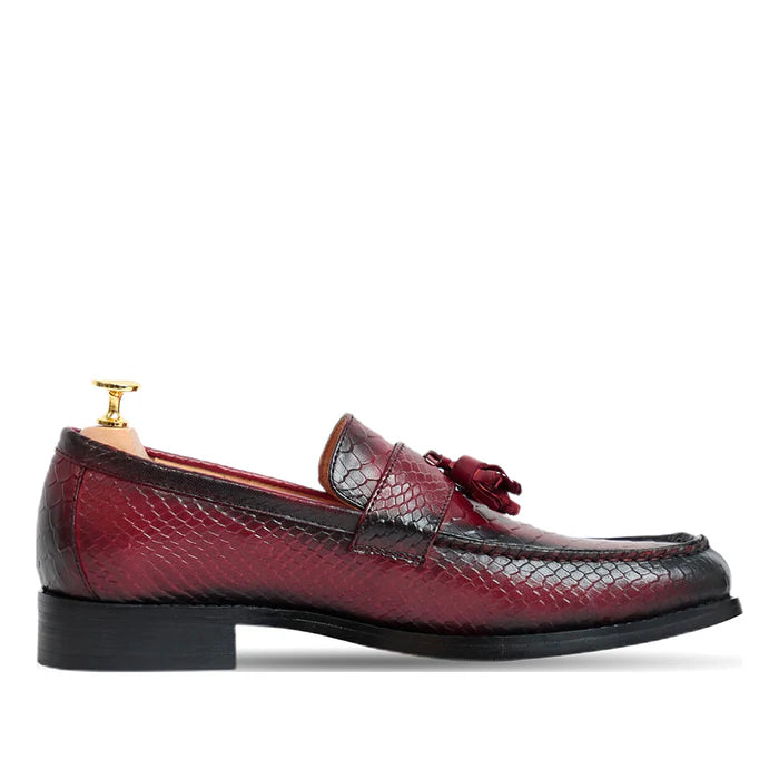 Dominator Tassel Black Slip On Loafers