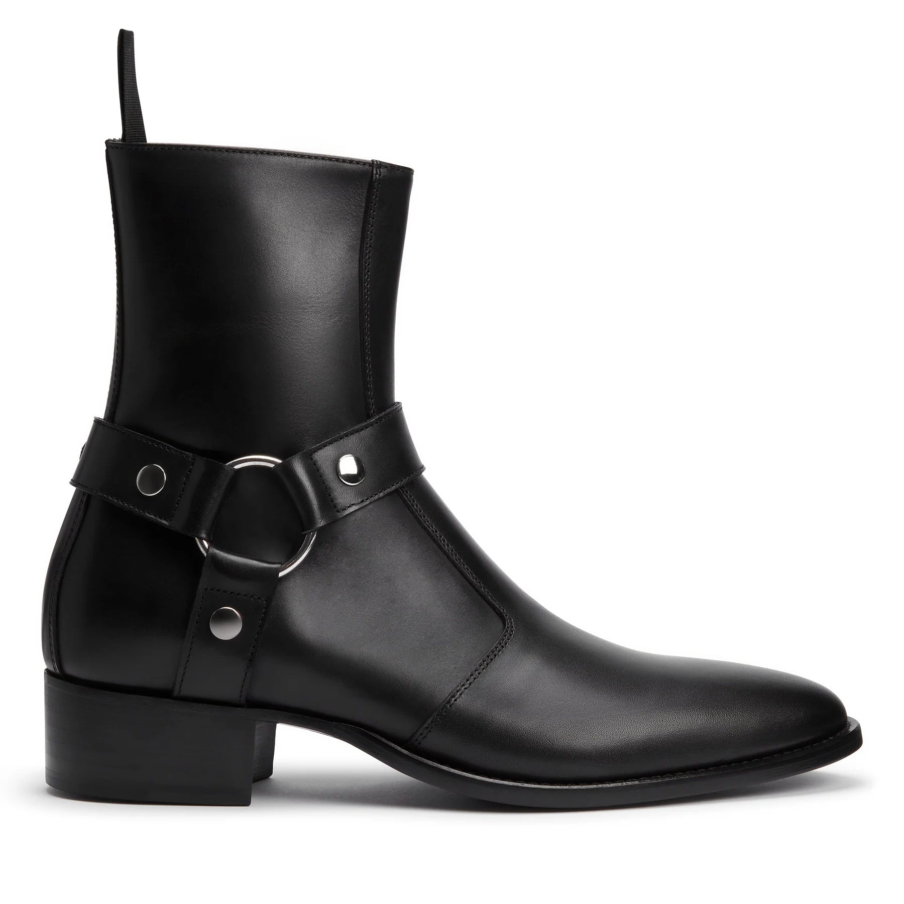 Harness Zip Boot - Black Leather