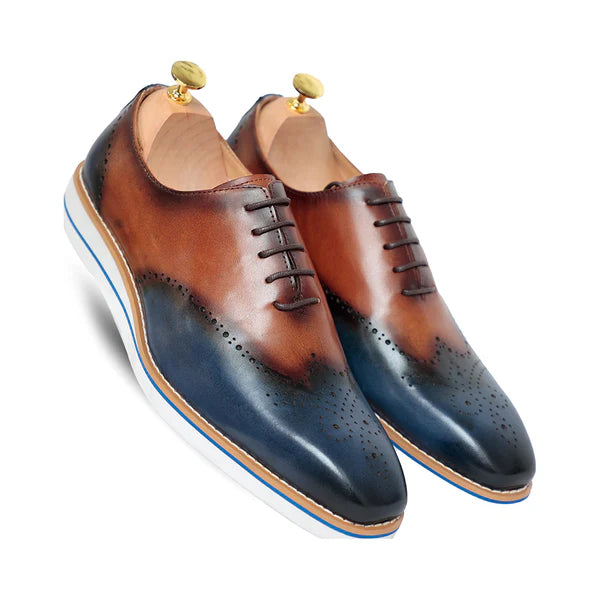 Men Solid Leather Lace-Up Oxford Shoes