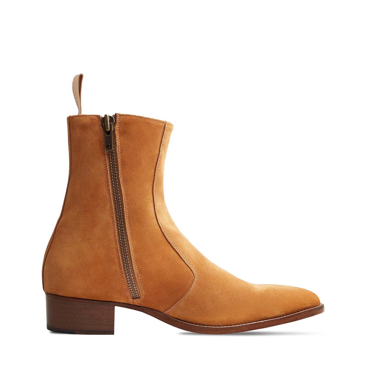 Side Zip Boot - Black Suede Leather