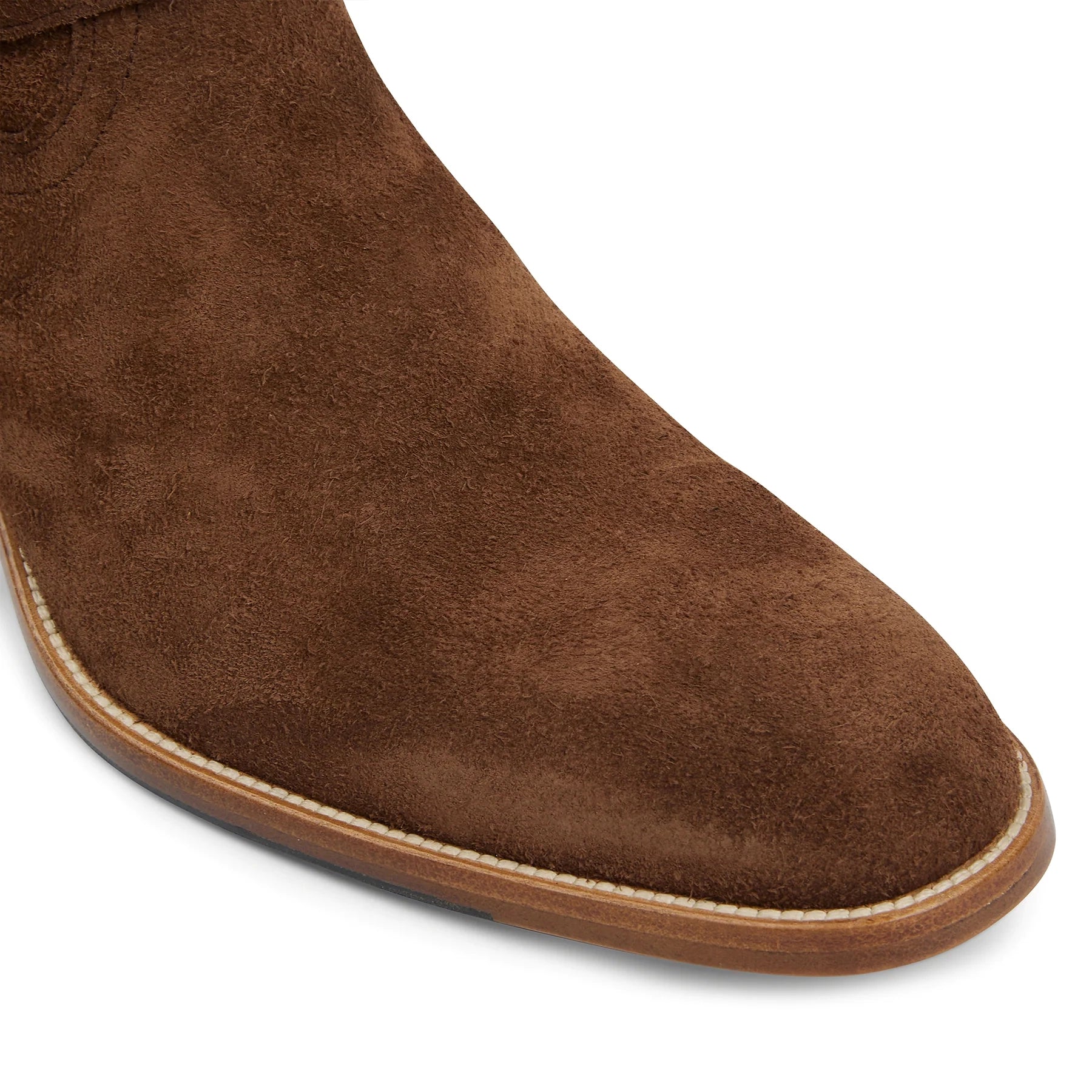 Harness Zip Boot - Camel Suede Leather
