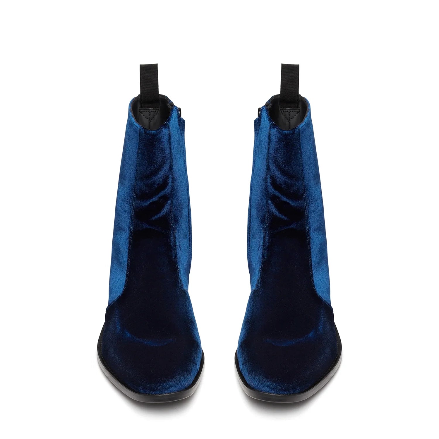 Side Zip Boot - Navy Blue Velvet