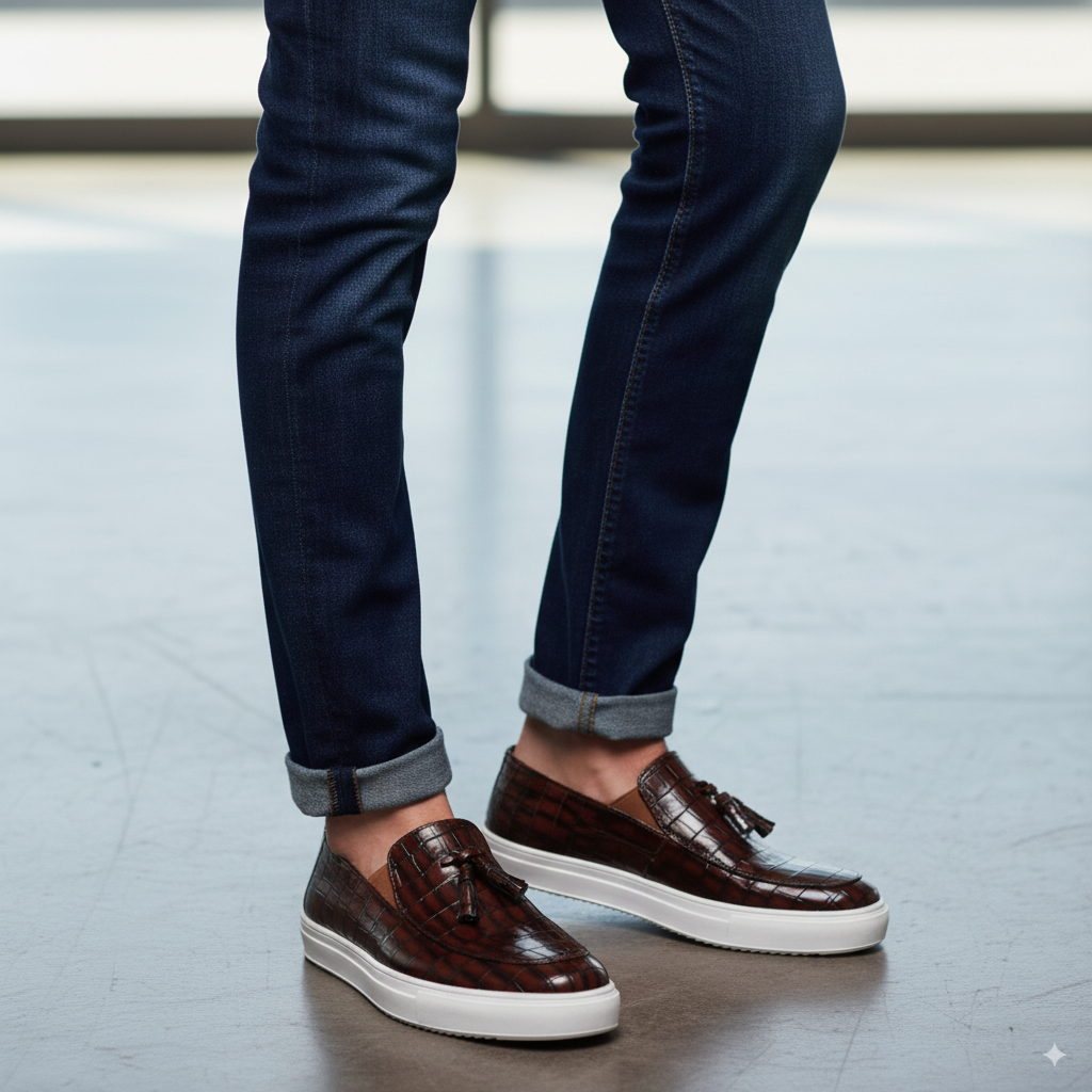 Chic Croc Slip-On Leather  Sneaker