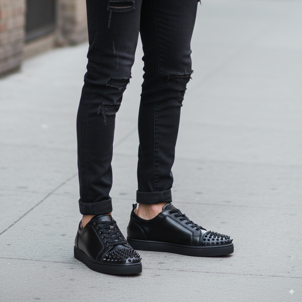 Men Solid Leather Lace-Up Sneakers