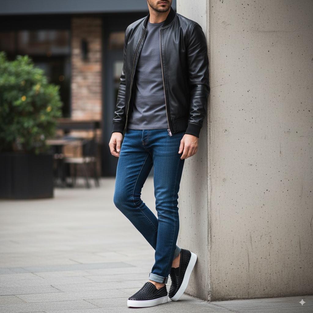 Leather Slip-on Sneakers For Men