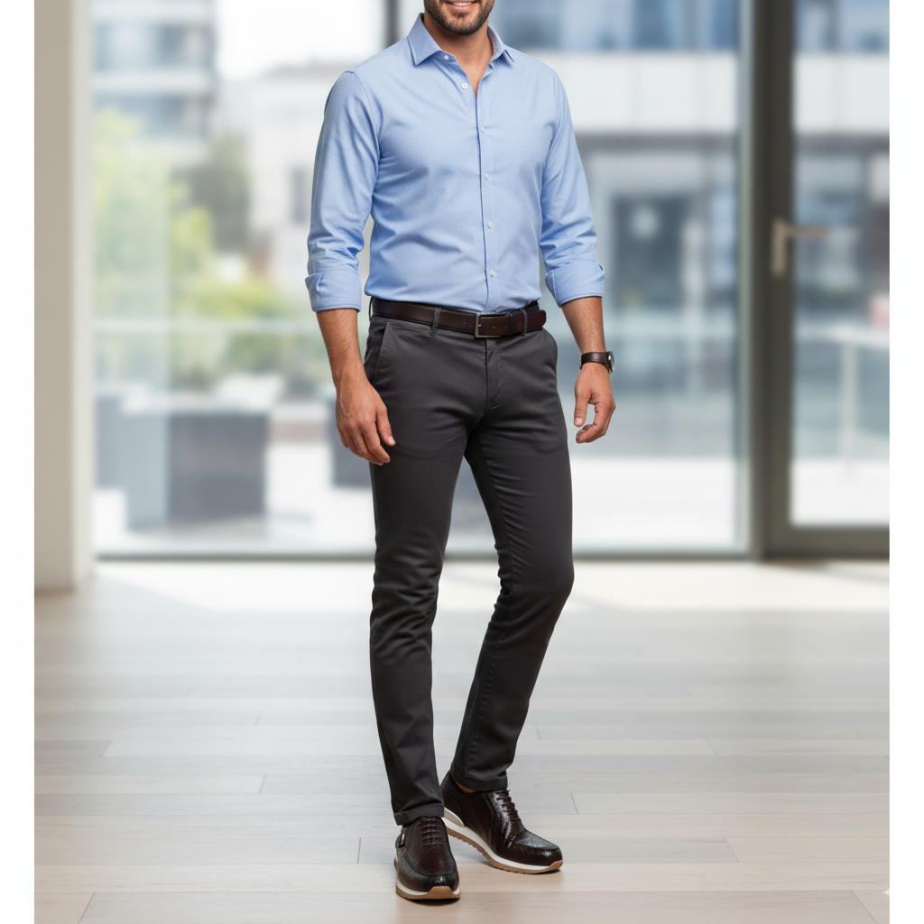 Textured Leather Coffee Sneaker