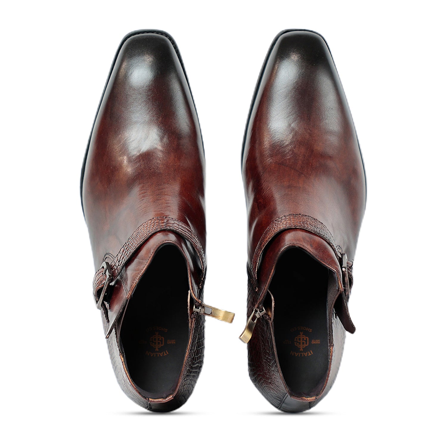 Coffee Boots With Strap