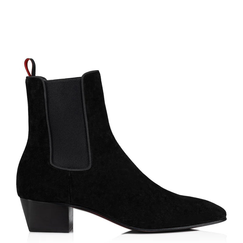 Luxury Suede Leather High Heel Chelsea Boots