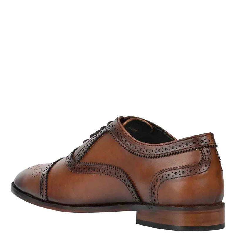 Polished Solid Leather Formal Oxford Brown Shoe