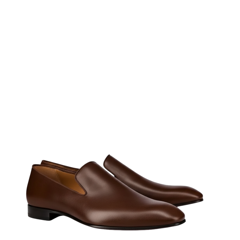 Luxurious Brown Leather Slip-on Loafers