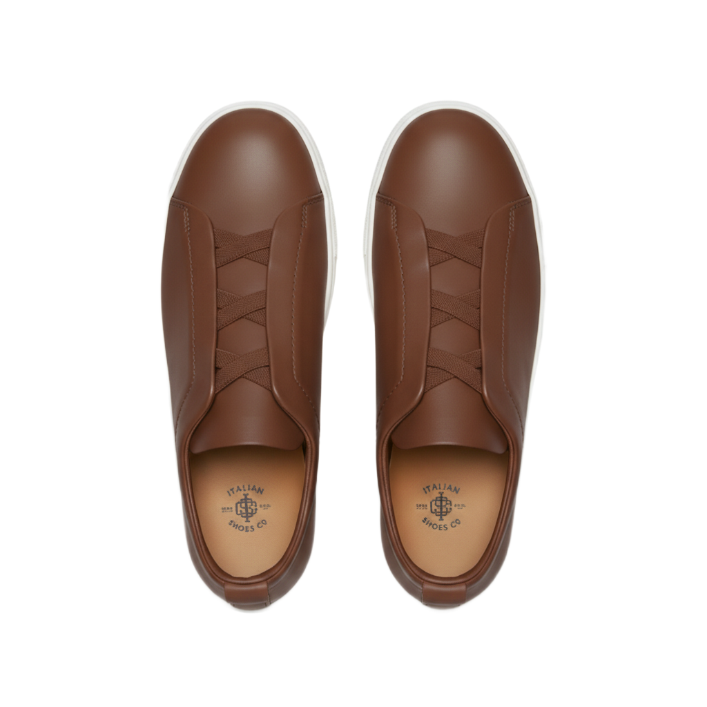 Luxury Edition Triple Stitch Leather Black Sneaker for Men's