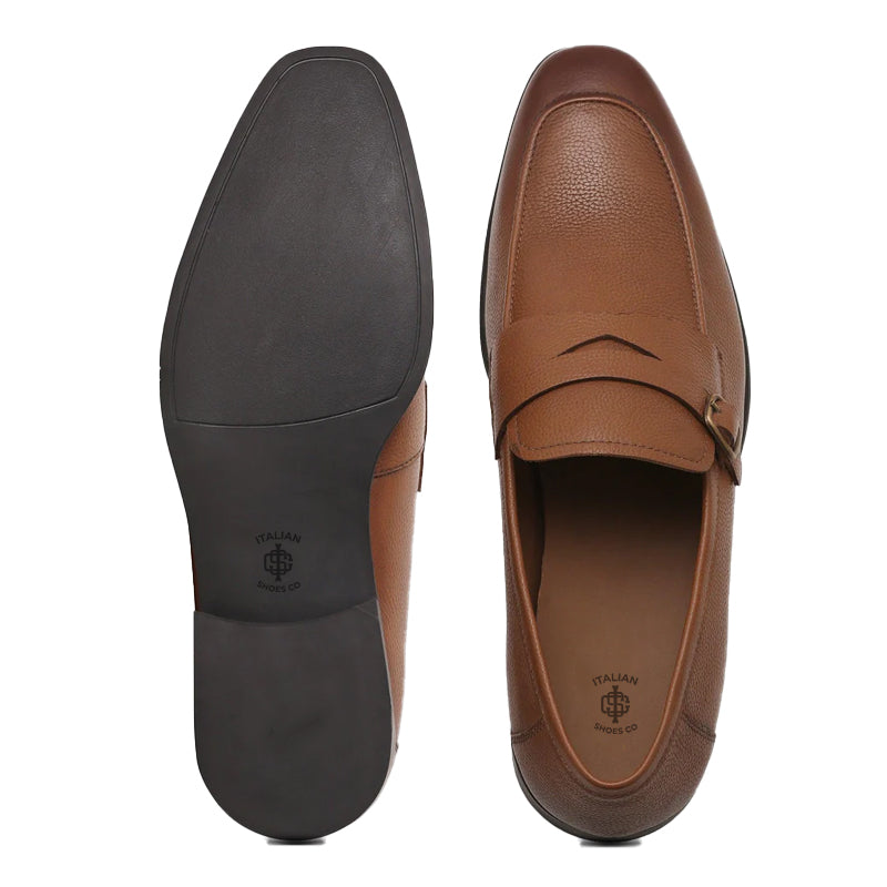 Men Brown Textured Slip On Loafer