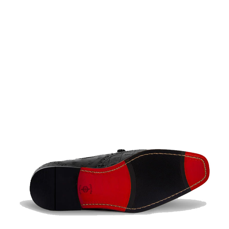 Black Leather Tassel Loafer Men Shoe