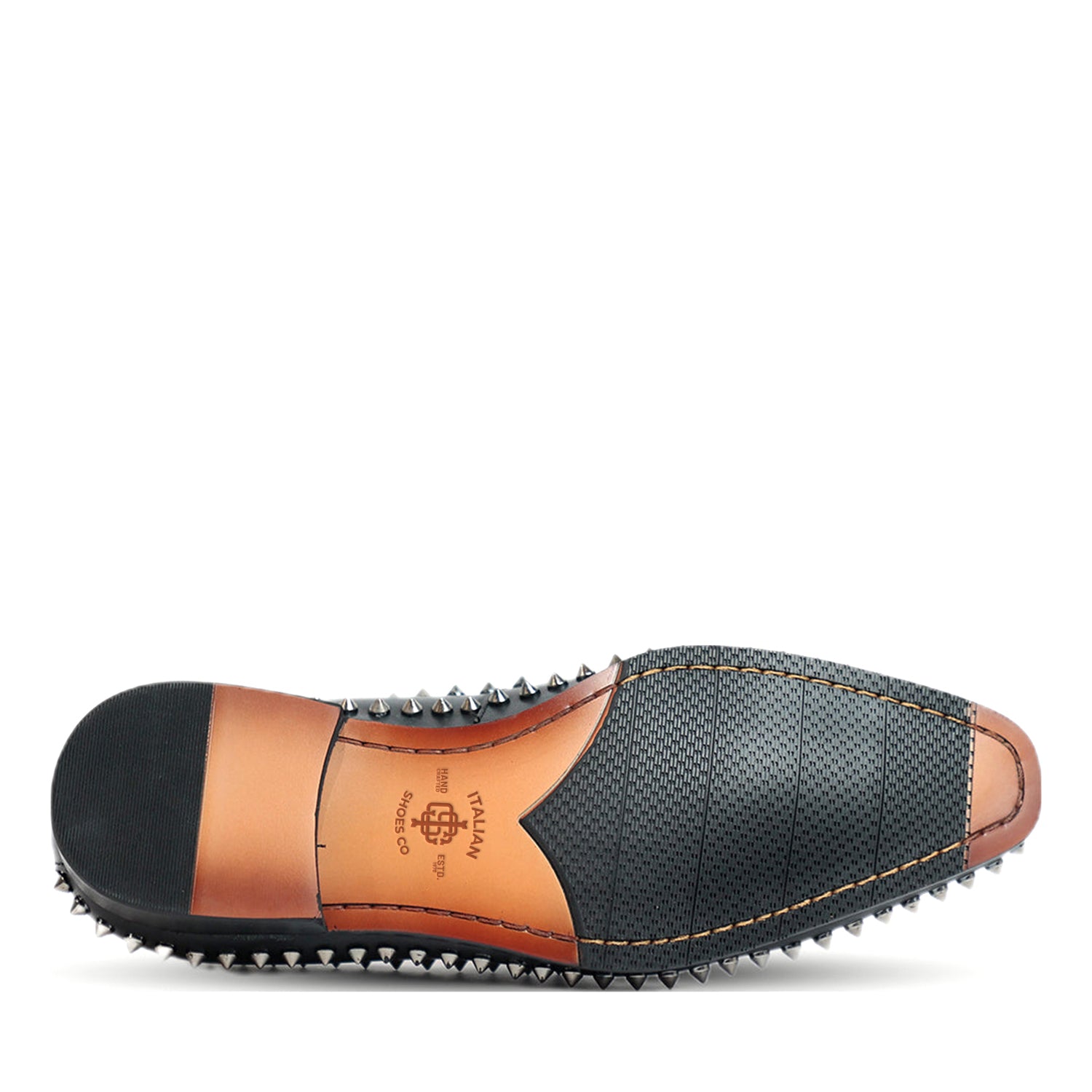 Black Studded Slip on Loafers