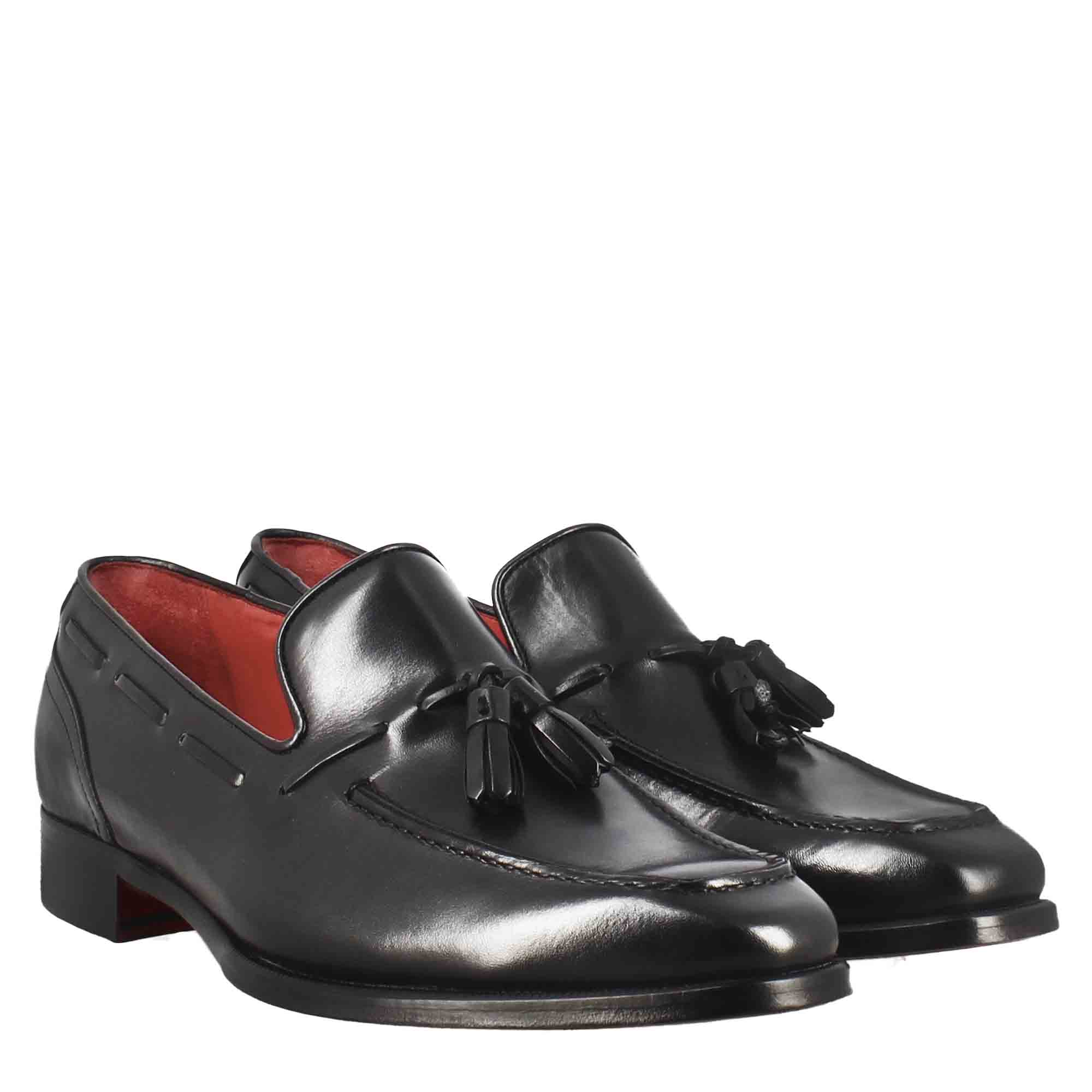 Black  Square Toe Moccasin