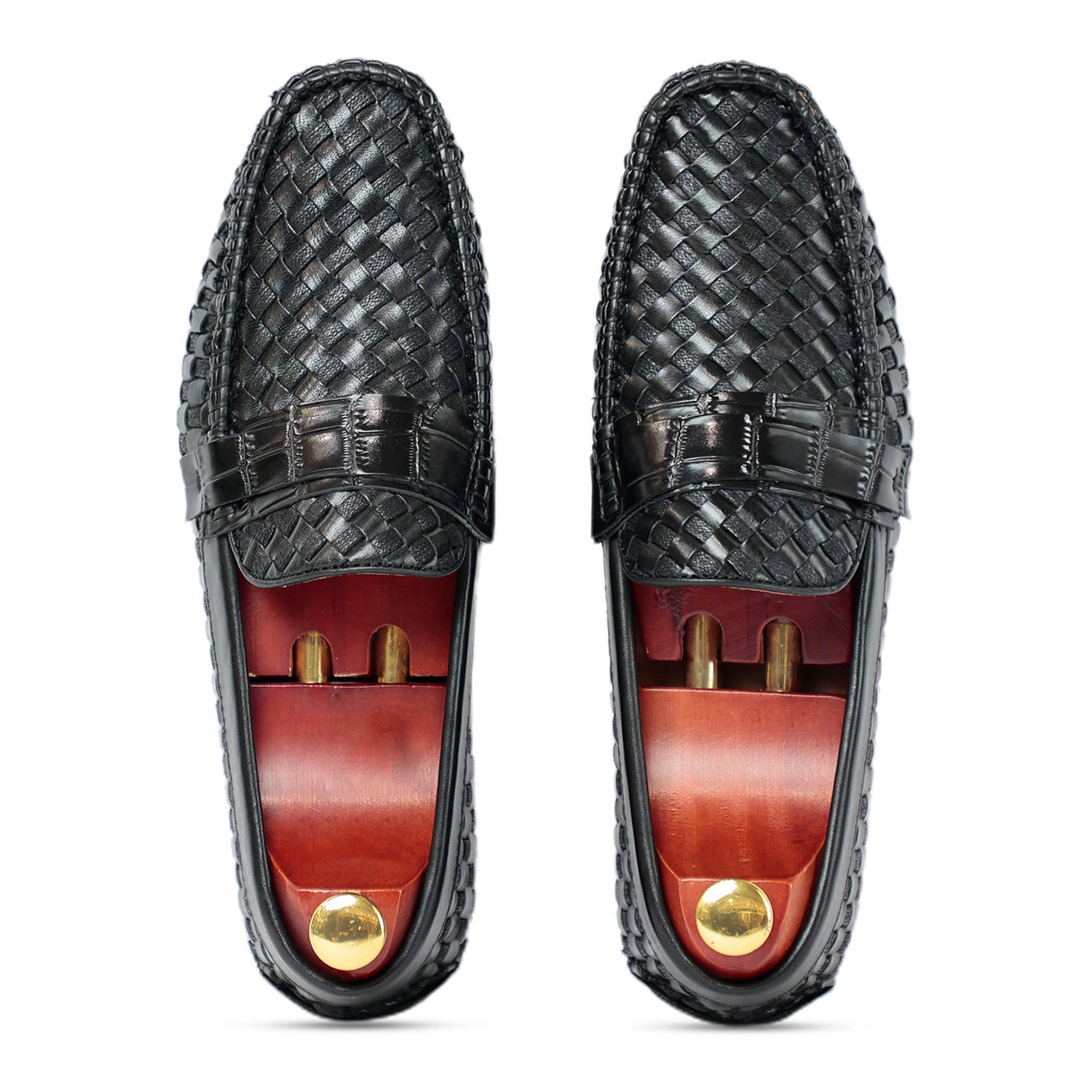 Ross Weavad Brown Leather Shoes