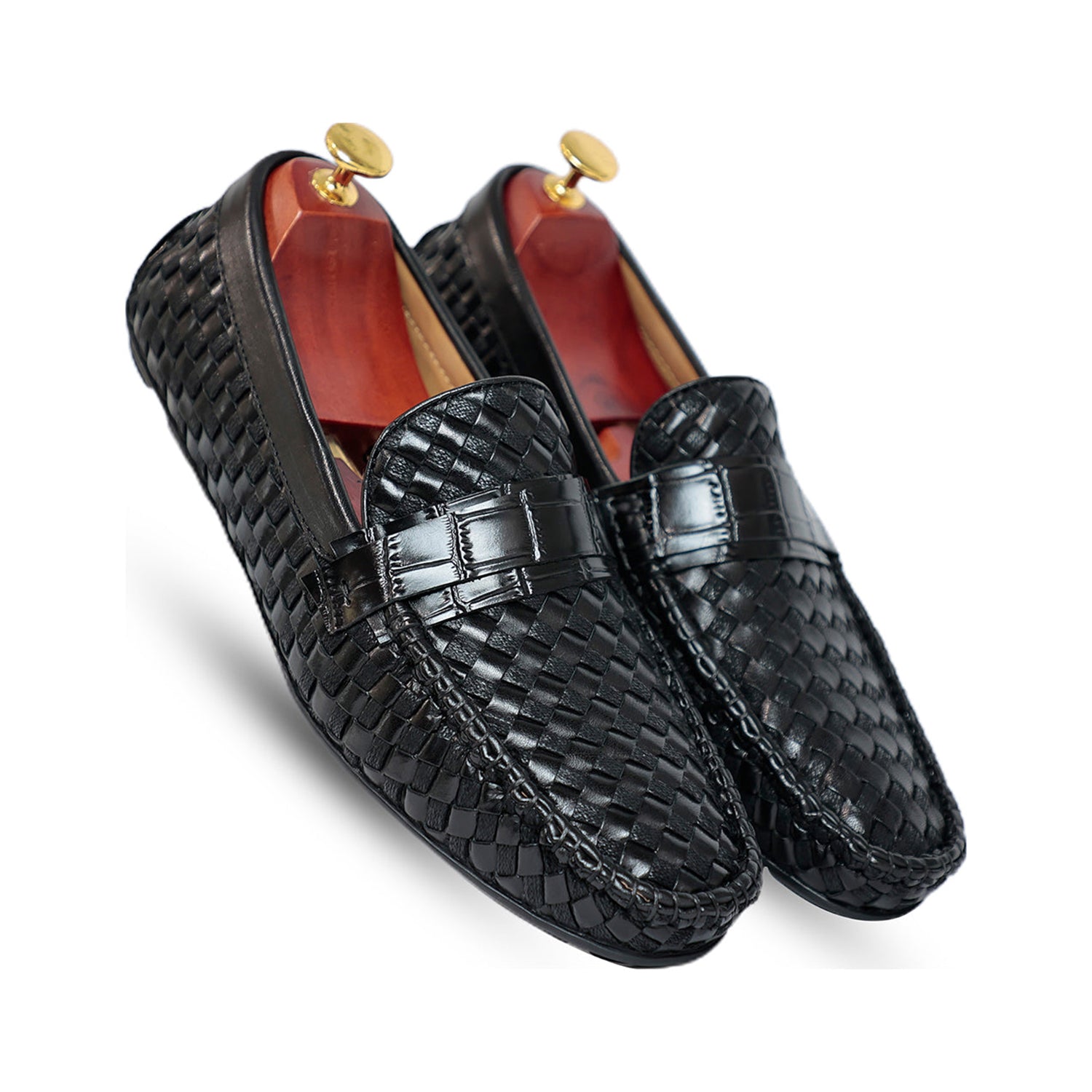 Ross Weavad Brown Leather Shoes