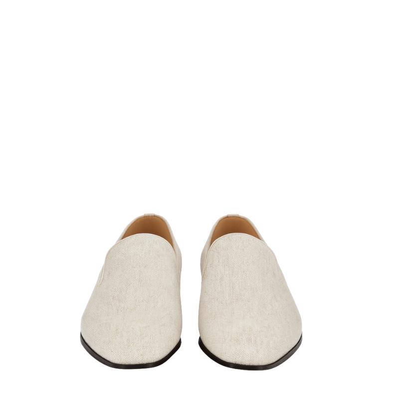 Elegant Beige Textured Seude Leather Loafers