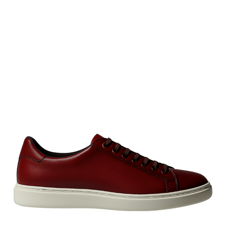 Men's Burgundy Casual Lace-up Sneaker Shoe